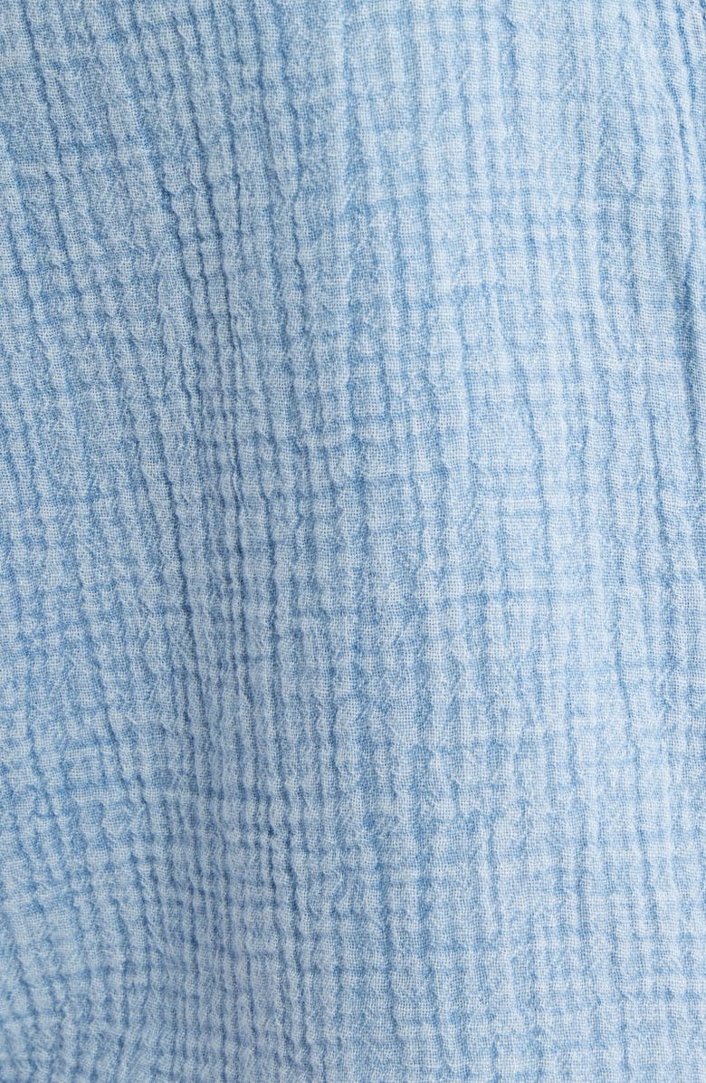 beachlunchlounge Dana Cotton Button-Up Shirt, Alternate, color, Blue Acid Wash