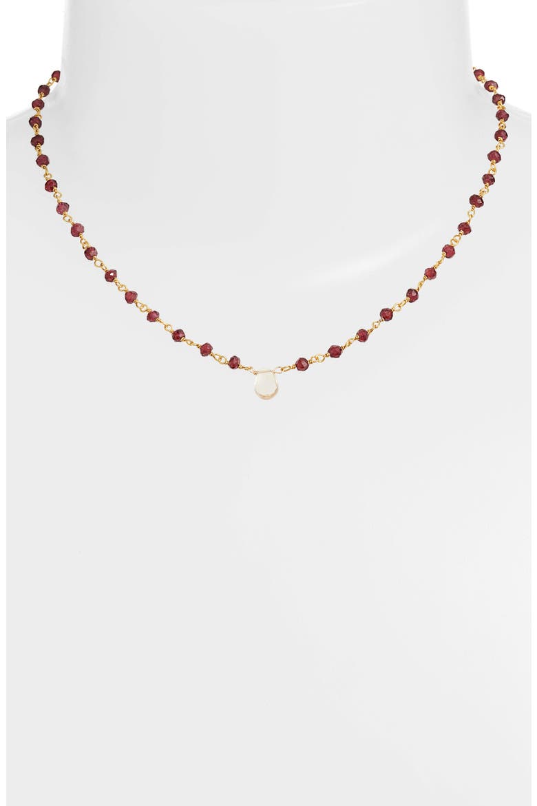 era rae Semiprecious Stone Collar Necklace, Alternate, color, GARNET
