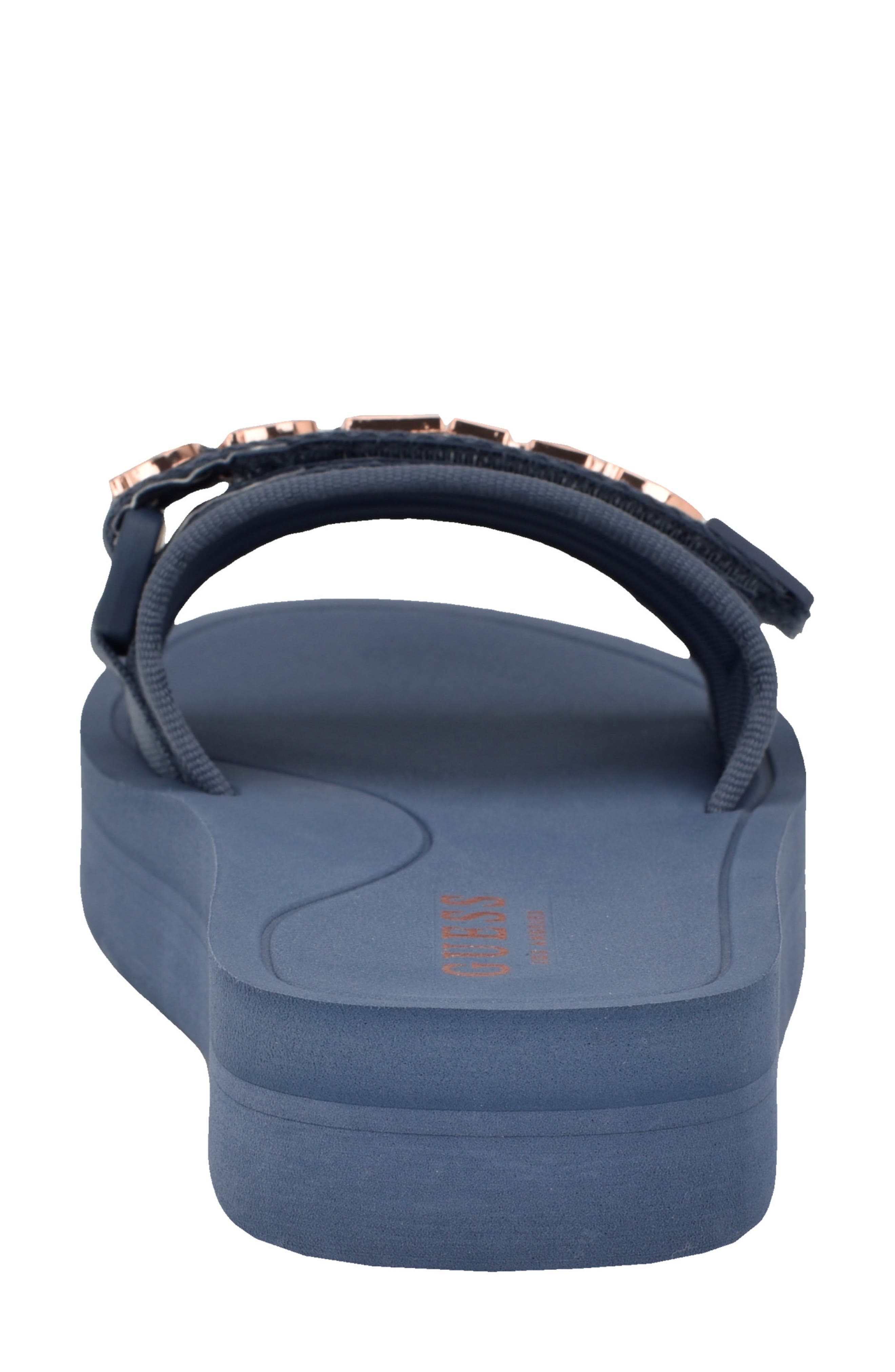 GUESS Peers Slide Sandal, Alternate, color, Light Gray/ Blue