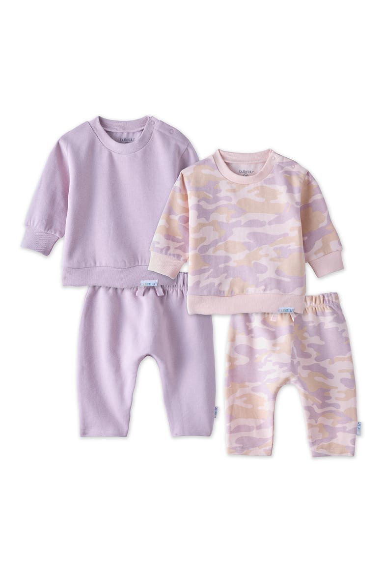 Kids' 4-Piece Crewneck Sweatshirt & Jogger Set, Main, color, SORBET CAMO