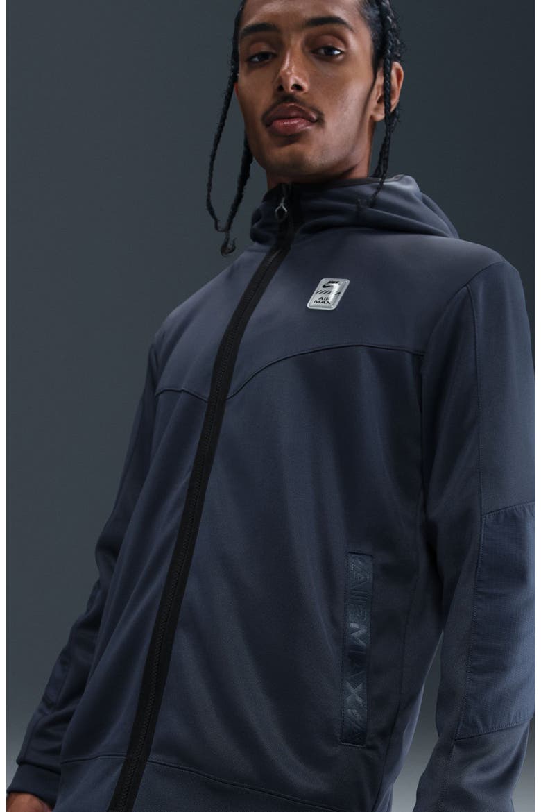 Air Max Full Zip Hoodie, Alternate, color, THUNDER BLUE/ BLACK