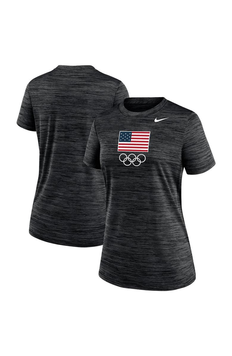 Nike Women's Nike  Black Team USA Velocity Performance T-Shirt, Main, color, Black