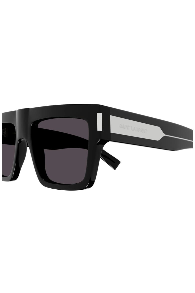 55mm Polarized Flat Top Sunglasses, Alternate, color, BLACK