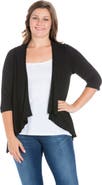 24seven Comfort Apparel Elbow Length Sleeve Open Cardigan
