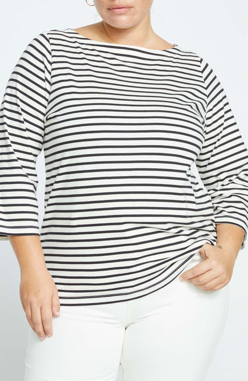 Universal Standard Belle Breton Stripe Top In Black