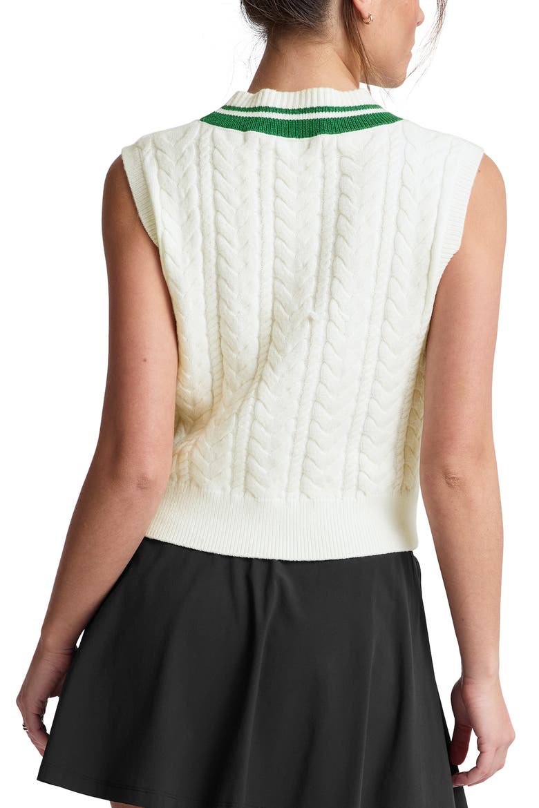 Cable Tipped Sweater Vest, Alternate, color, CREAM