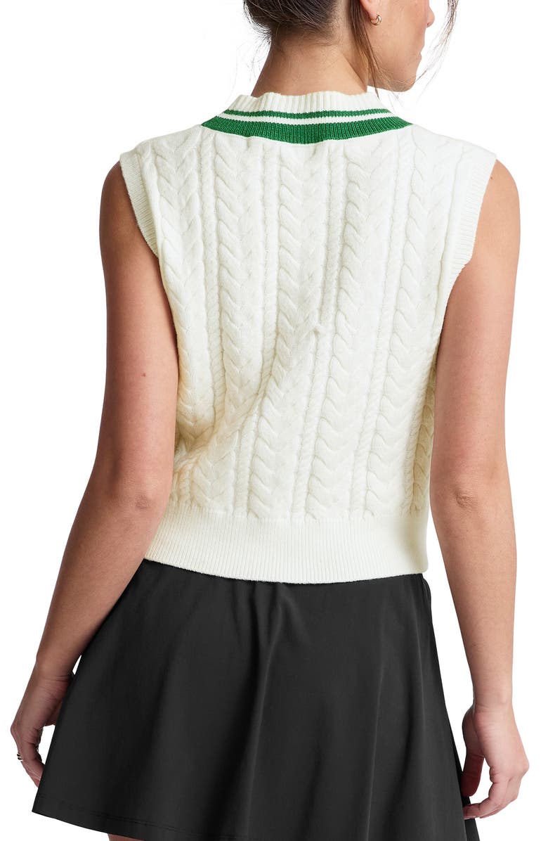 Beyond Yoga Cable Tipped Sweater Vest, Alternate, color, Cream