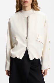 BOSS Jajila Bubble Hem Twill Bomber Jacket