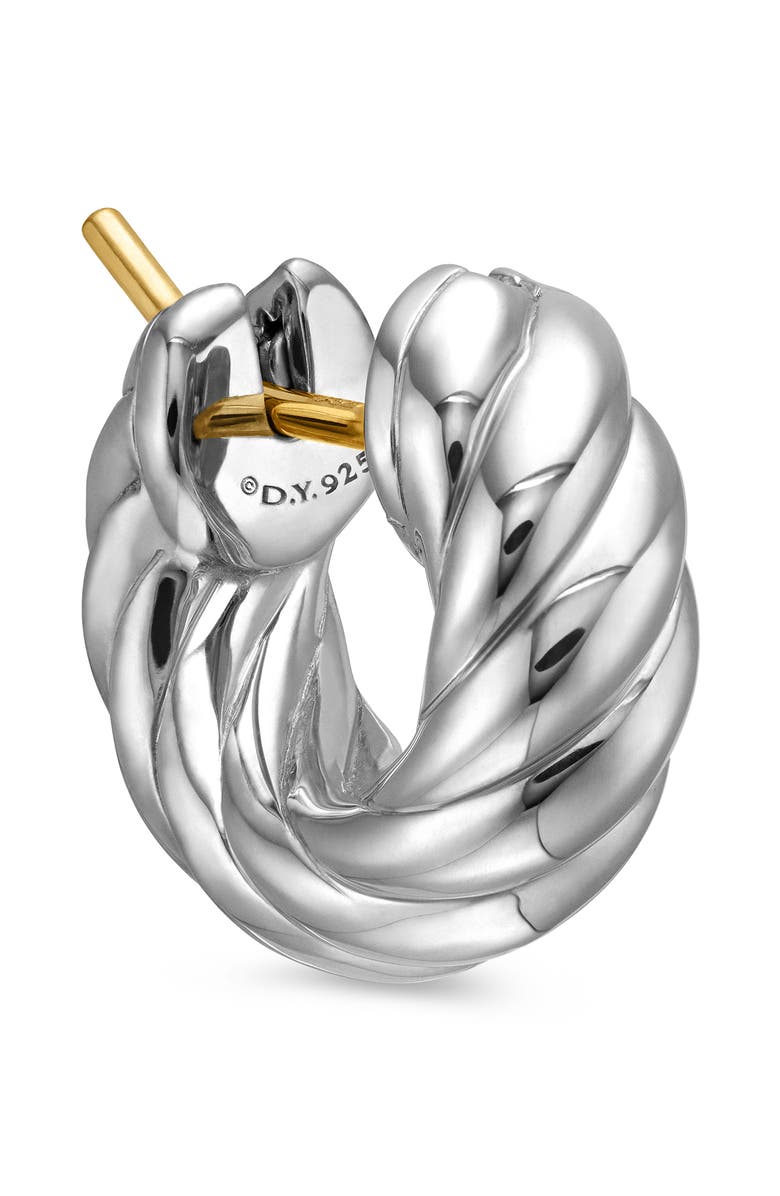 David Yurman Sculpted Cable Hoop Earrings in Sterling Silver, Alternate, color, Sterling Silver