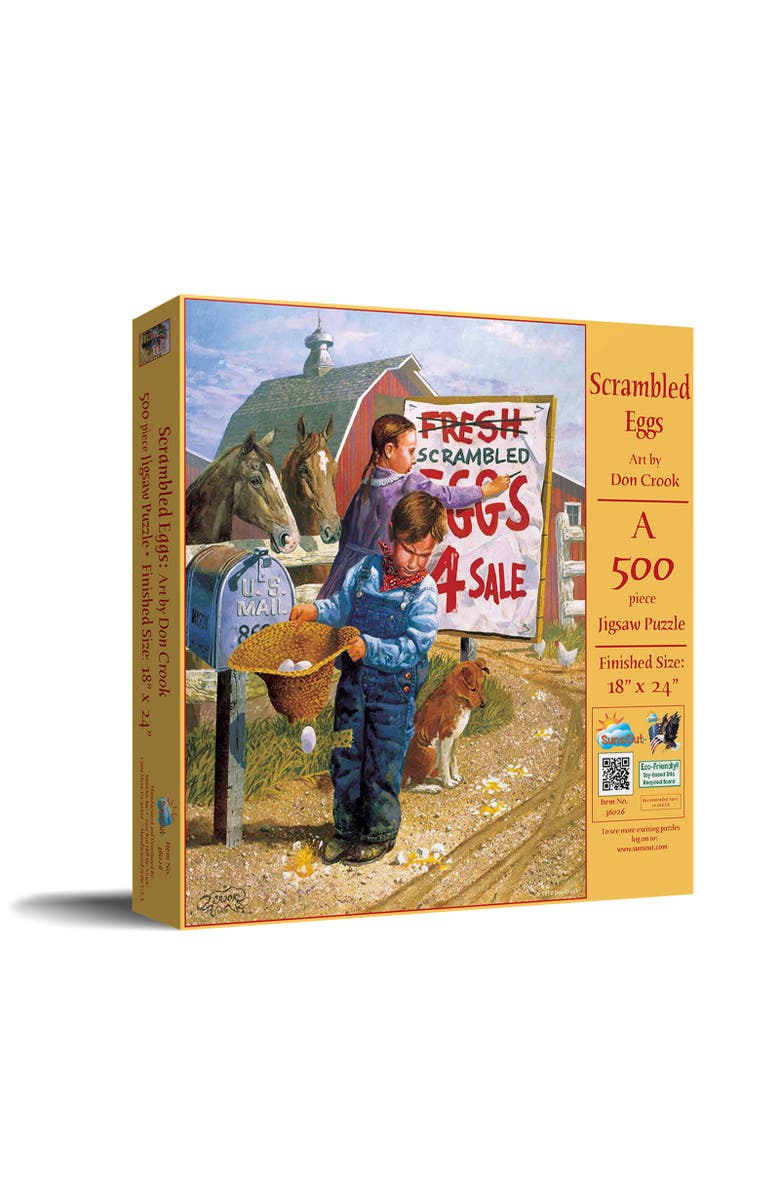 Sunsout Scrambled Eggs 500 piece Jigsaw Puzzle for Adults, Main, color, Multicolor