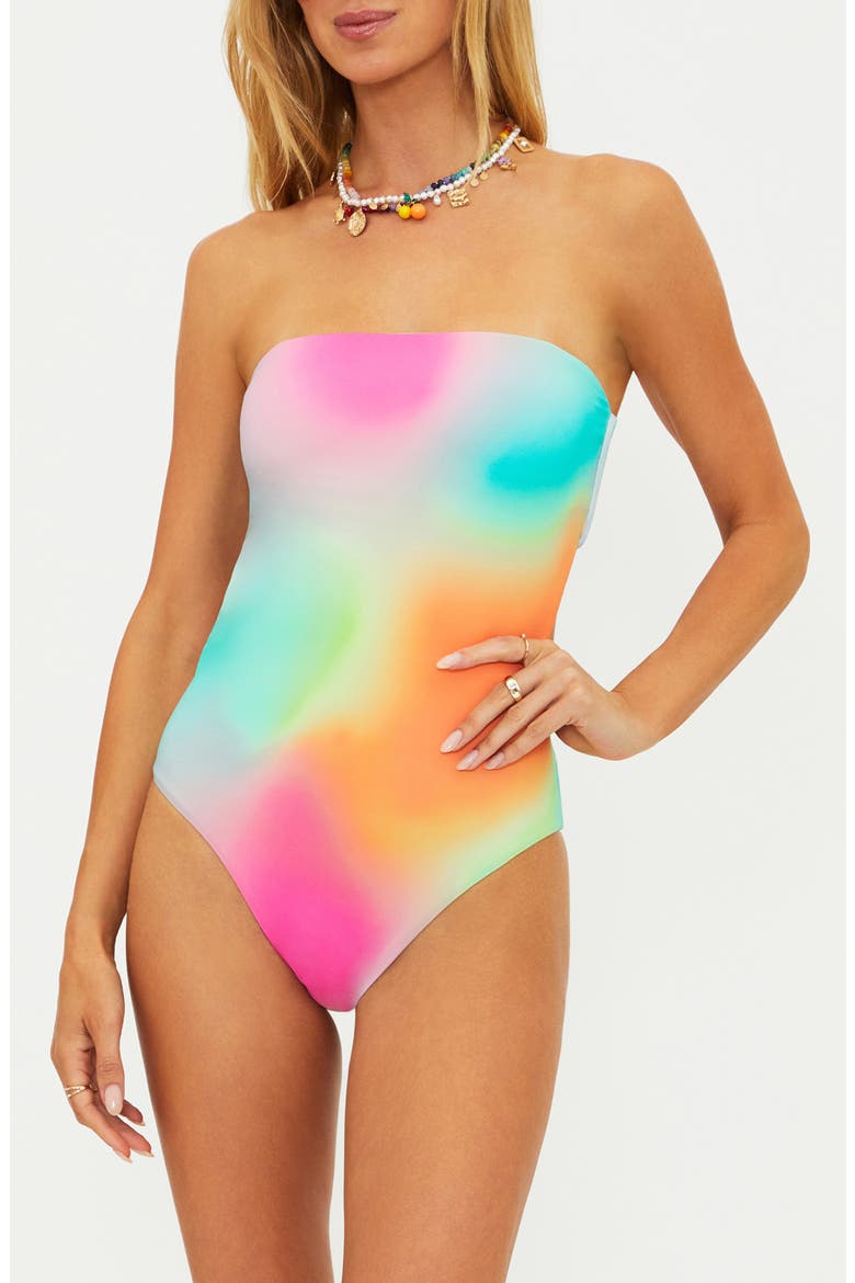 Stassia One-Piece Swimsuit, Main, color, STRAWBERRY SUNSET OMBRE