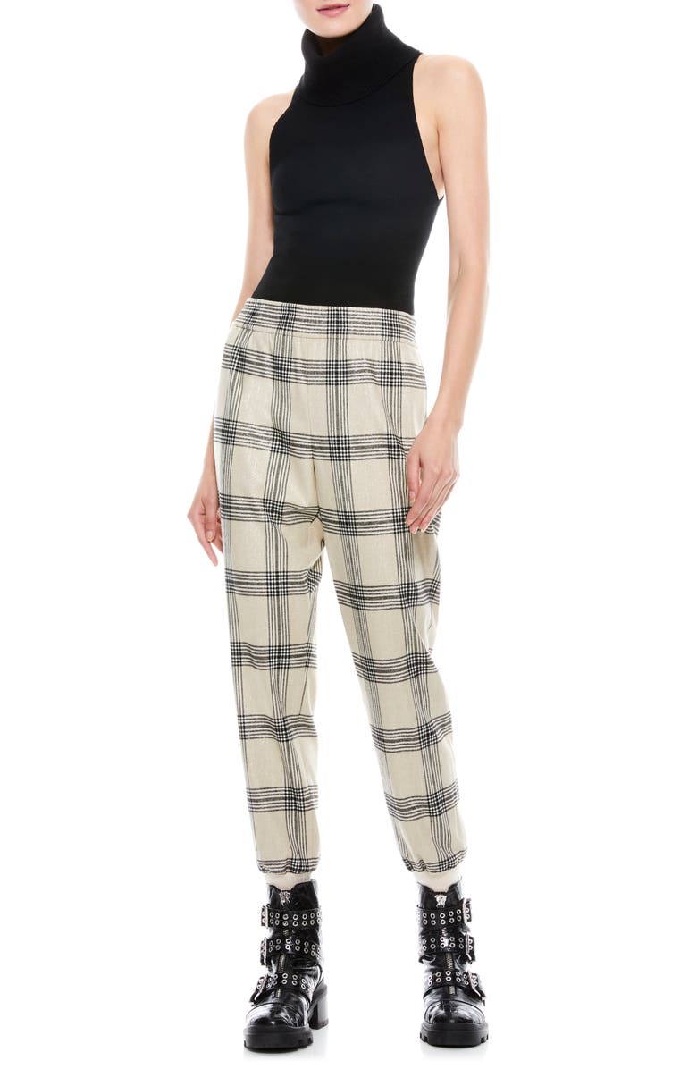 Alice + Olivia Pete Plaid Pants, Alternate, color,
