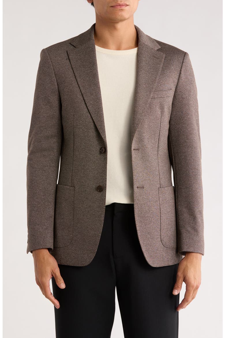 Notch Lapel Sport Coat, Main, color, BROWN/ WHITE
