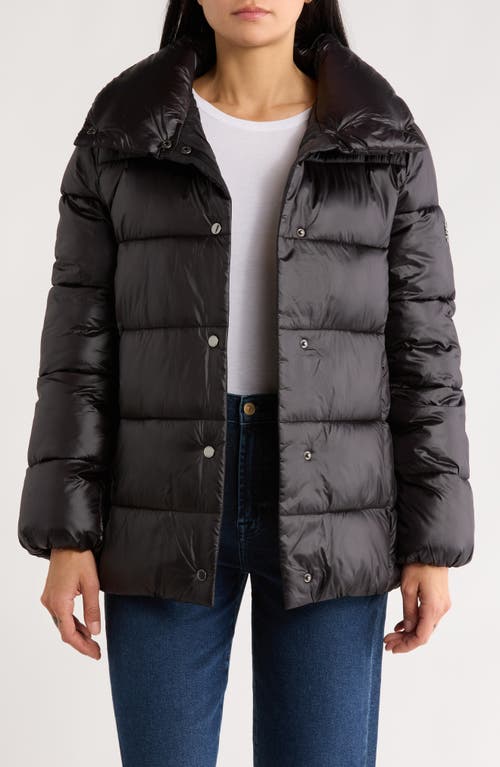 Bcbgeneration Water Resistant Snap Front Puffer Jacket In Black