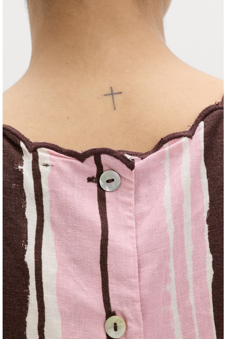 Stripe Scallop Sleeveless Top, Alternate, color, PINK / MULTI