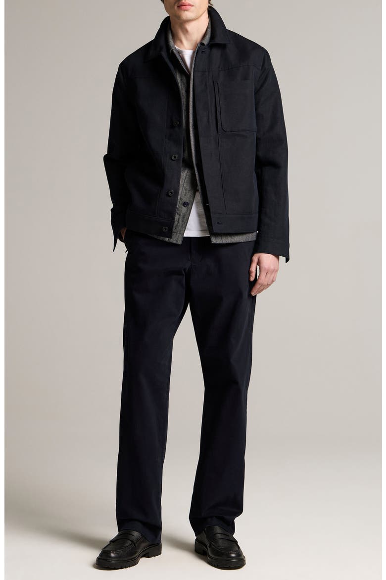 Pleated Trucker Jacket, Alternate, color, COASTAL