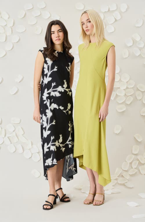 Luxely Beach Crepe Asymmetric Midi Dress