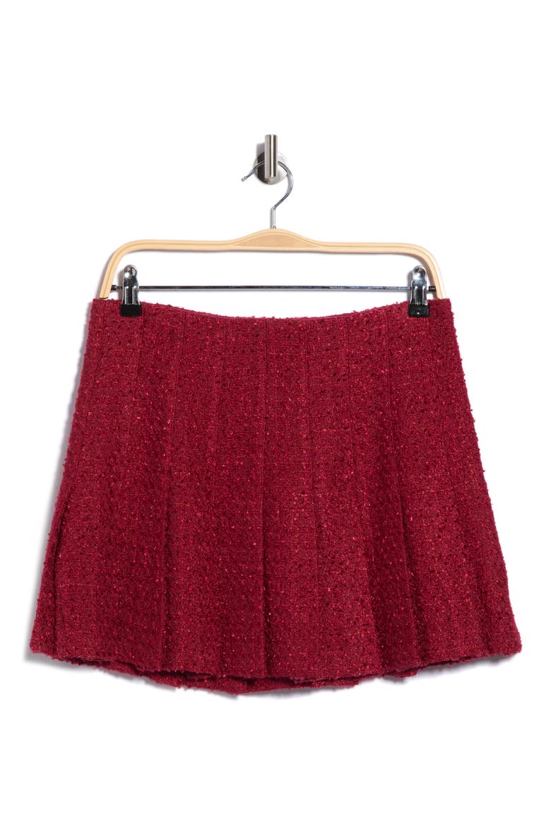 Carter Stitched Pleat Miniskirt, Main, color, OXBLOOD
