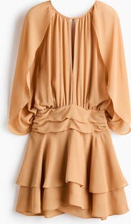 H&M Cape-detail Chiffon Dress