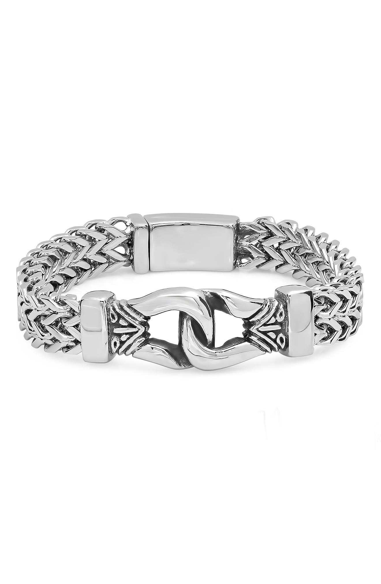 HMY JEWELRY Men's Stainless Steel Double Chain Bracelet