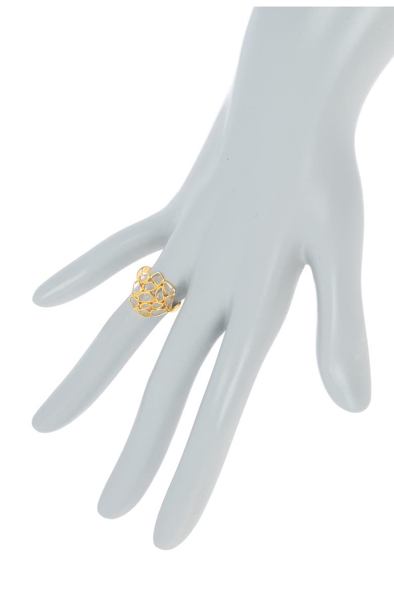 FOREVER CREATIONS USA INC Gold Vermeil Sterling Silver Diamond Slide Ring - 1.00 ctw, Alternate, color,