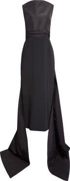 Carolina Herrera Back Bow Silk Faille & Viscose Column Dress