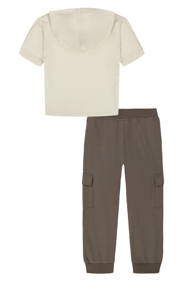 Calvin Klein Kids' Short Sleeve Hoodie & Joggers Set, Alternate, color, White