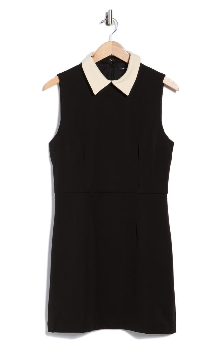 French Connection Gemma Collared Sleeveless Minidress, Alternate, color, Black