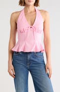 Lush Halter Peplum Top