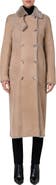 Akris punto Double Breasted Genuine Shearling Leather Coat