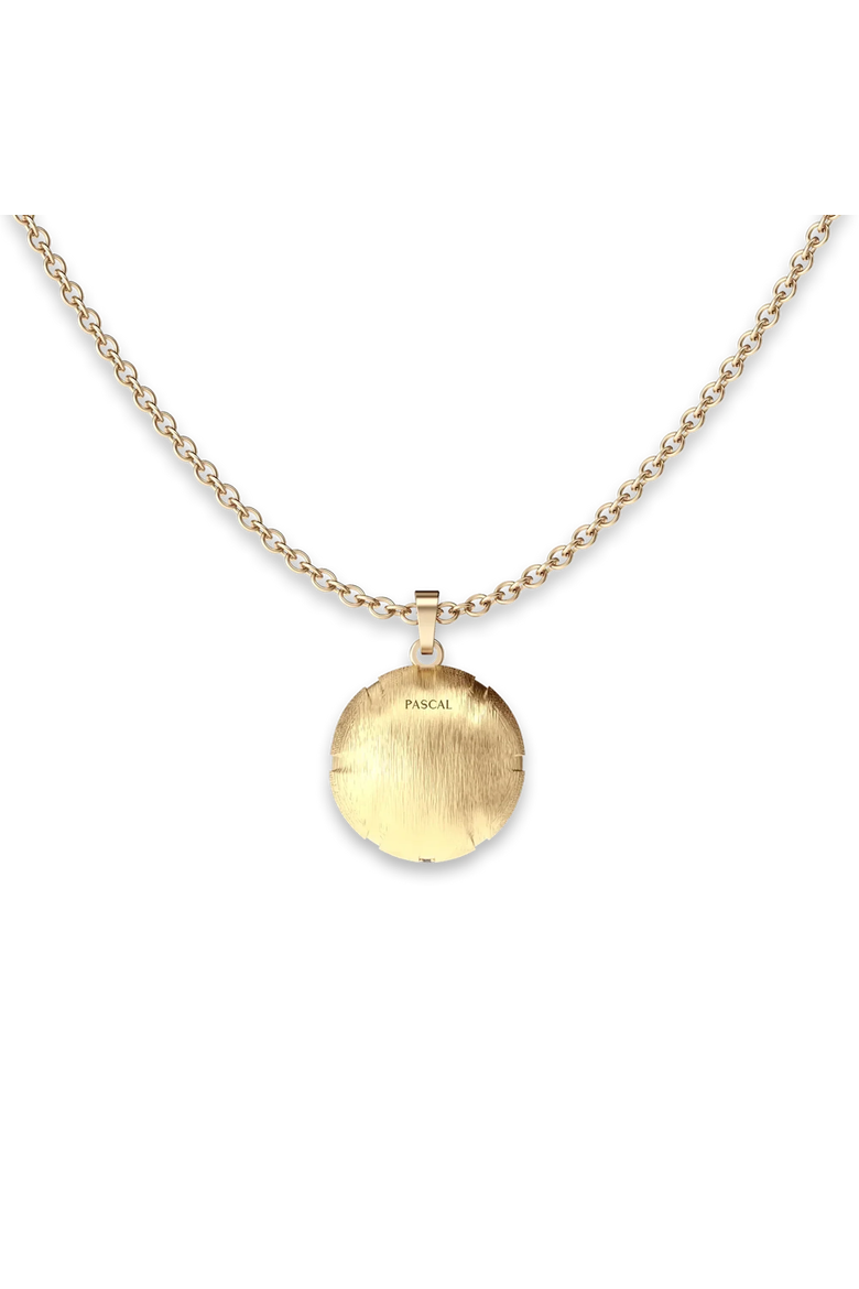 The Basketball Leaking Ball Linear Diamond Necklace, Alternate, color, Gold / White Diamond