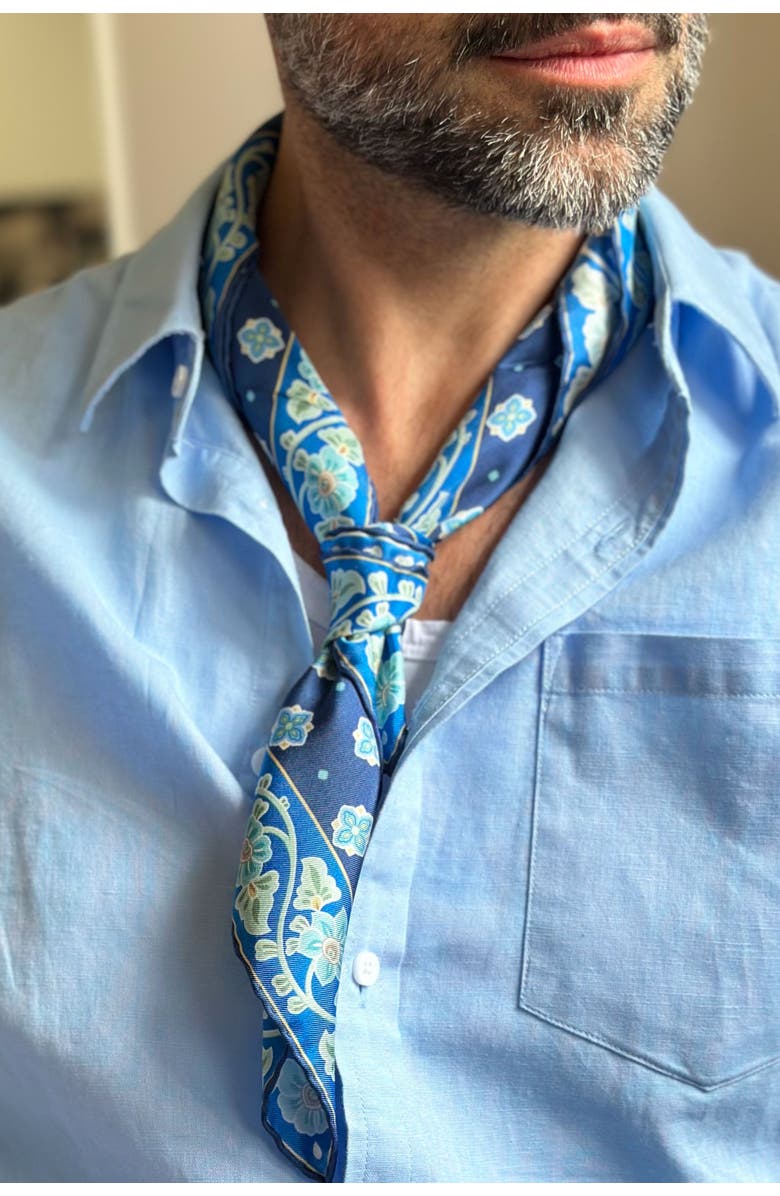 Elizabetta Ducati - Hand Rolled Silk Neckerchief, Alternate, color, Marine Blue