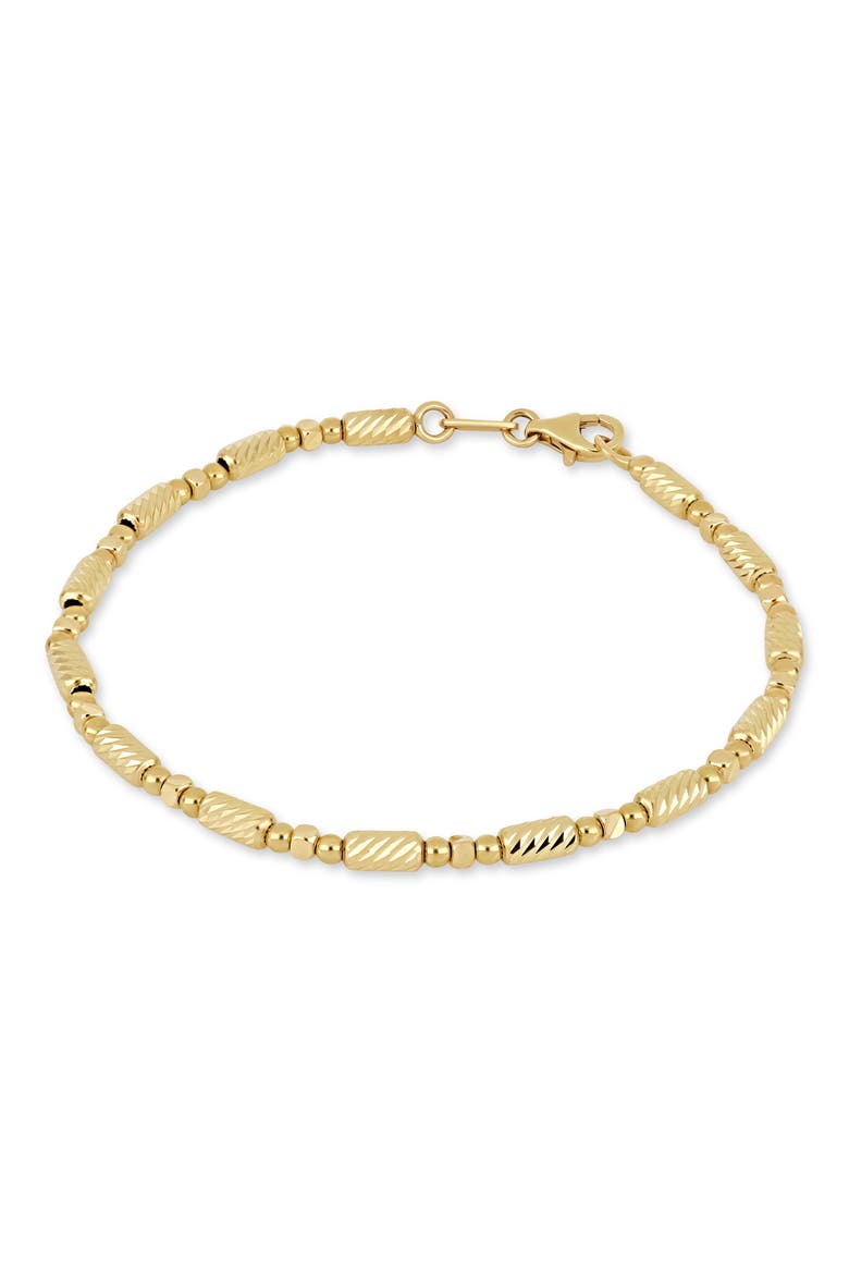 14K Gold Diamond Cut Beaded Chain Bracelet, Alternate, color, 14K GOLD