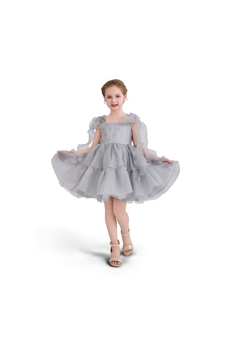 Tulleen Sparkle Tiered Dress, Alternate, color, Grey