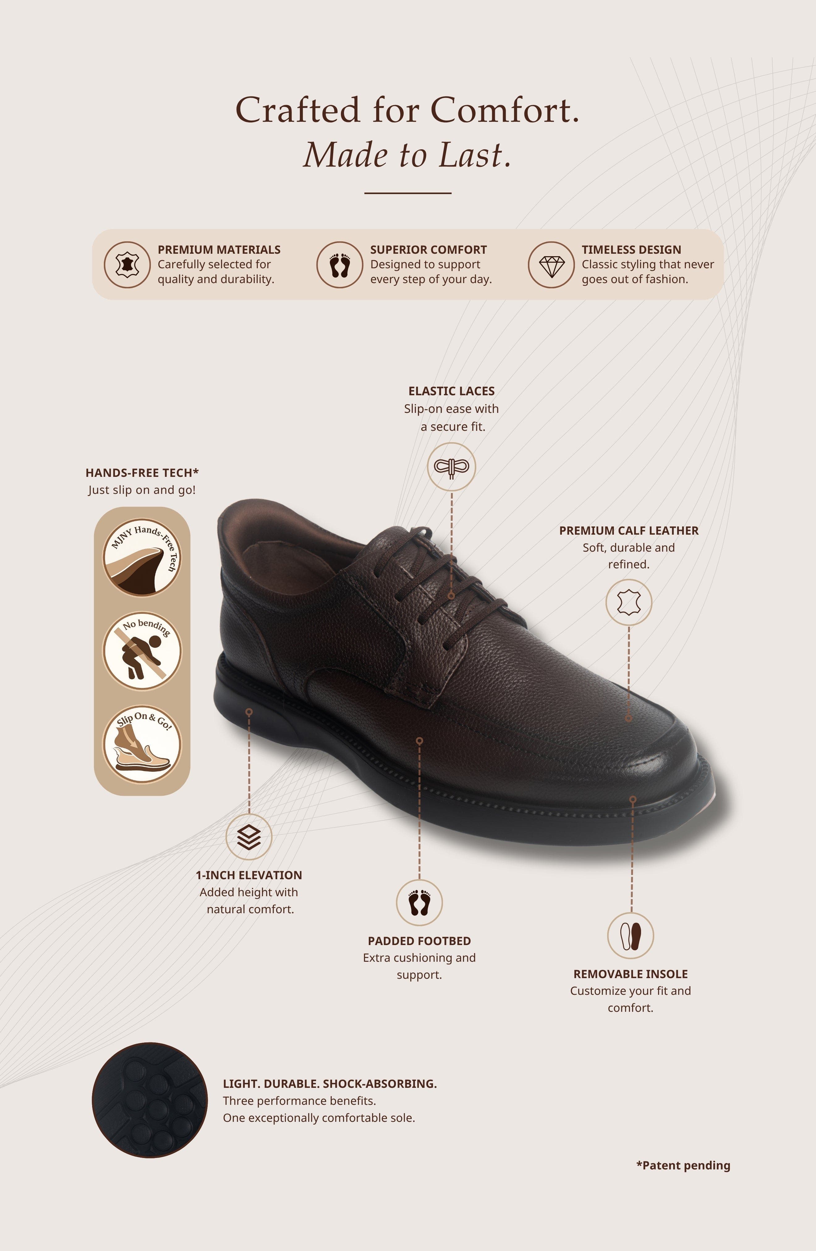 Martin Road Hands Free Technology Leather Casual Oxford, Alternate, color, Brown Grainy Leather