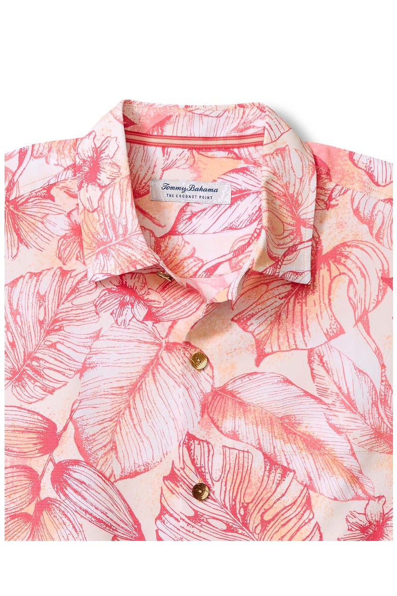 Coconut Point Coastal Cool Frond Escape IslandZone® Short Sleeve Button-Up Shirt, Alternate, color, PINK PEACH