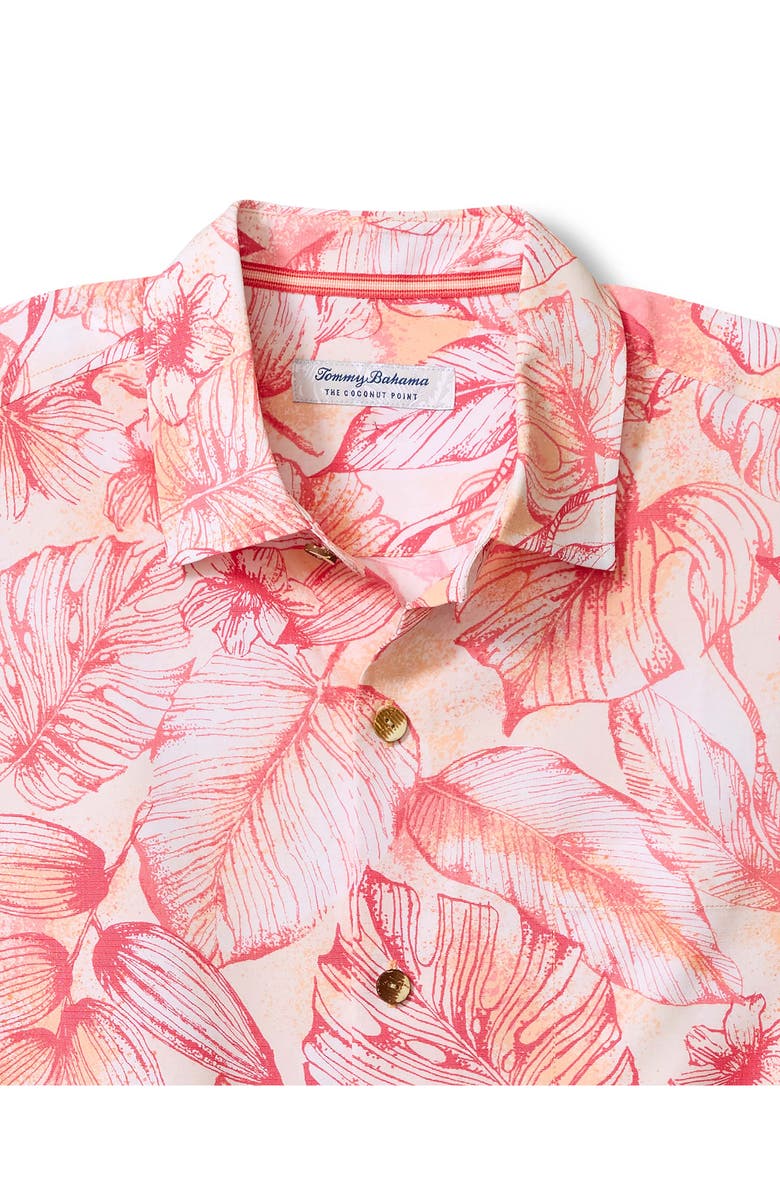 Tommy Bahama Coconut Point Coastal Cool Frond Escape IslandZone<sup>®</sup> Short Sleeve Button-Up Shirt, Alternate, color, Pink Peach