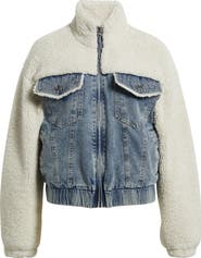 Thread & Supply Denim & Faux Shearling Trucker Jacket