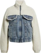 Thread & Supply Denim & Faux Shearling Trucker Jacket
