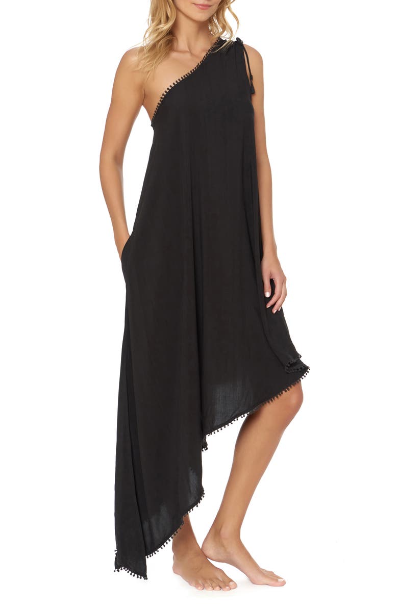 Red Carter One-Shoulder Maxi Cover-Up Dress, Main, color, 