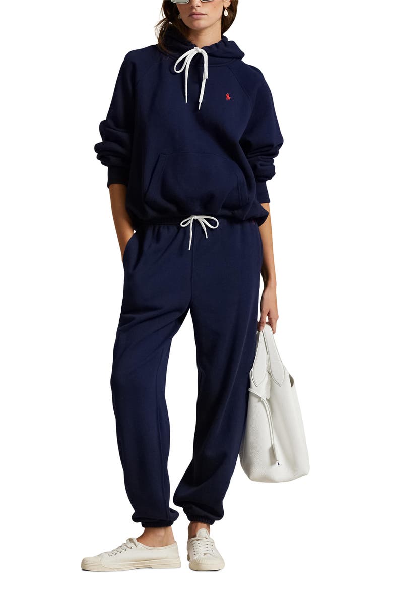 Lightweight Cotton Blend Fleece Sweatpants, Alternate, color, CRUISE NAVY