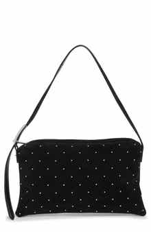 Studded Faux Suede Hobo