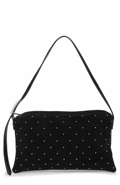 Studded Faux Suede Hobo