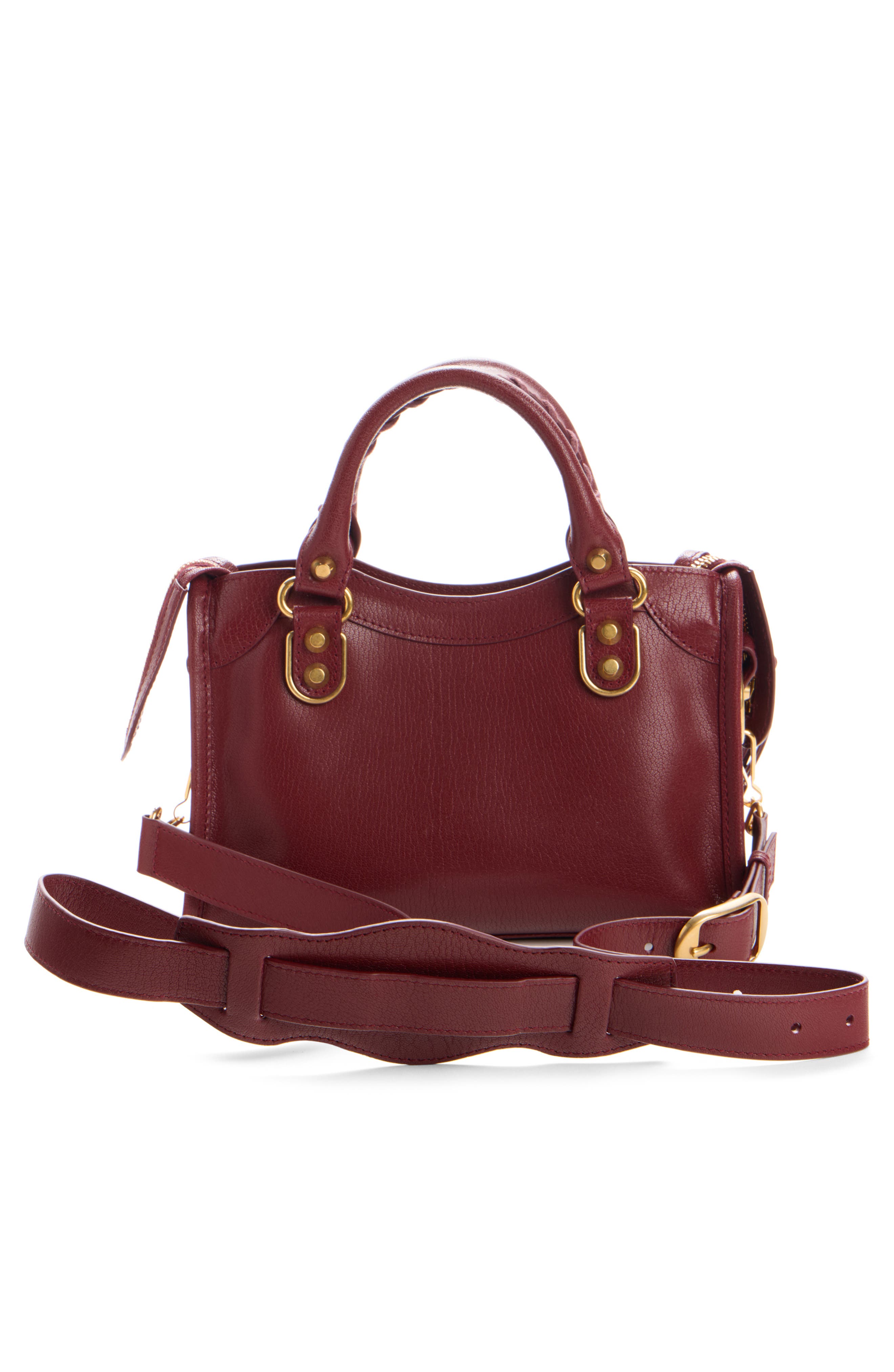 Mini Le City Uptown Leather Top Handle Bag, Alternate, color, 6259 RUBY