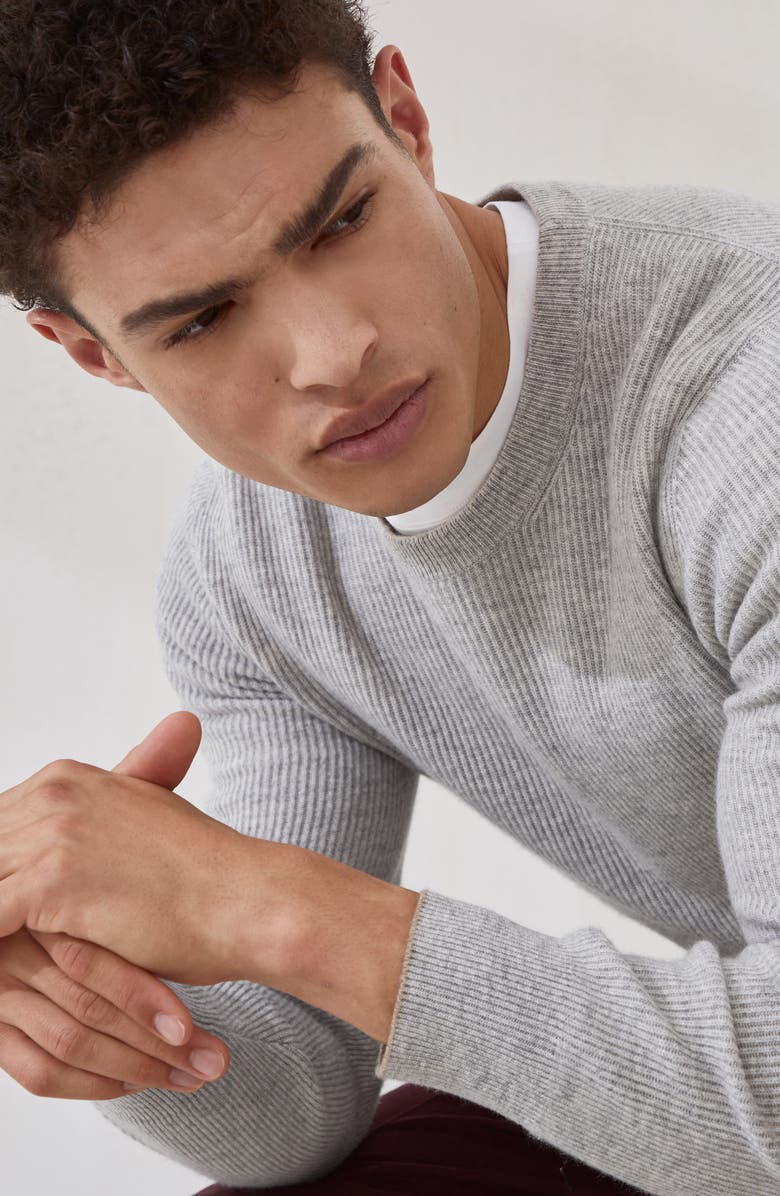 Brunello Cucinelli English Rib knit sweater, Alternate, color, Pebble