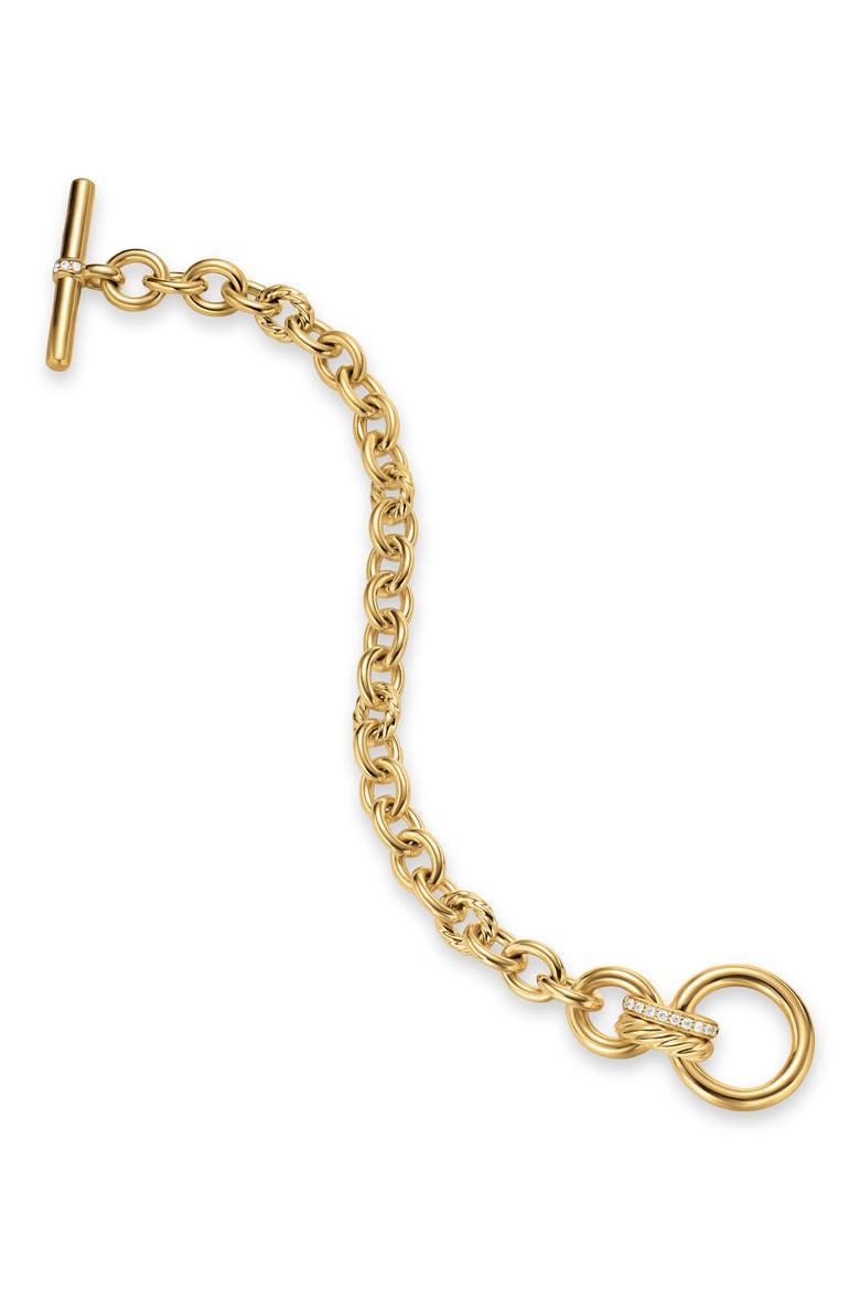 DY Mercer® Toggle Chain Bracelet in 18K Yellow Gold with Diamonds, 12.7mm, Alternate, color, DIAMOND