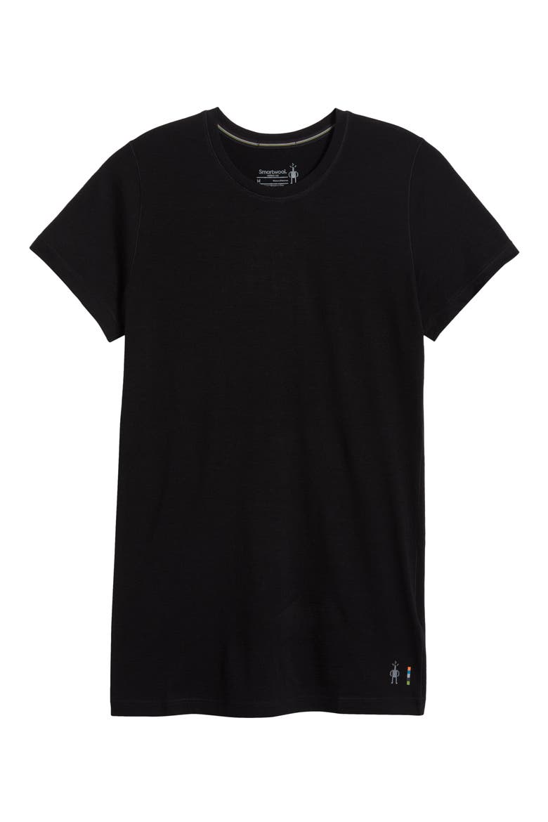 Merino Wool Blend Short Sleeve T-Shirt, Alternate, color, BLACK