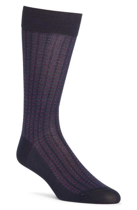Mason Geo Pattern Cotton Blend Dress Socks