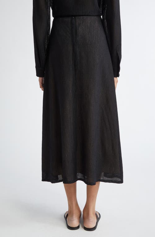 Partow Bia Semisheer Mesh Midi Skirt In Black