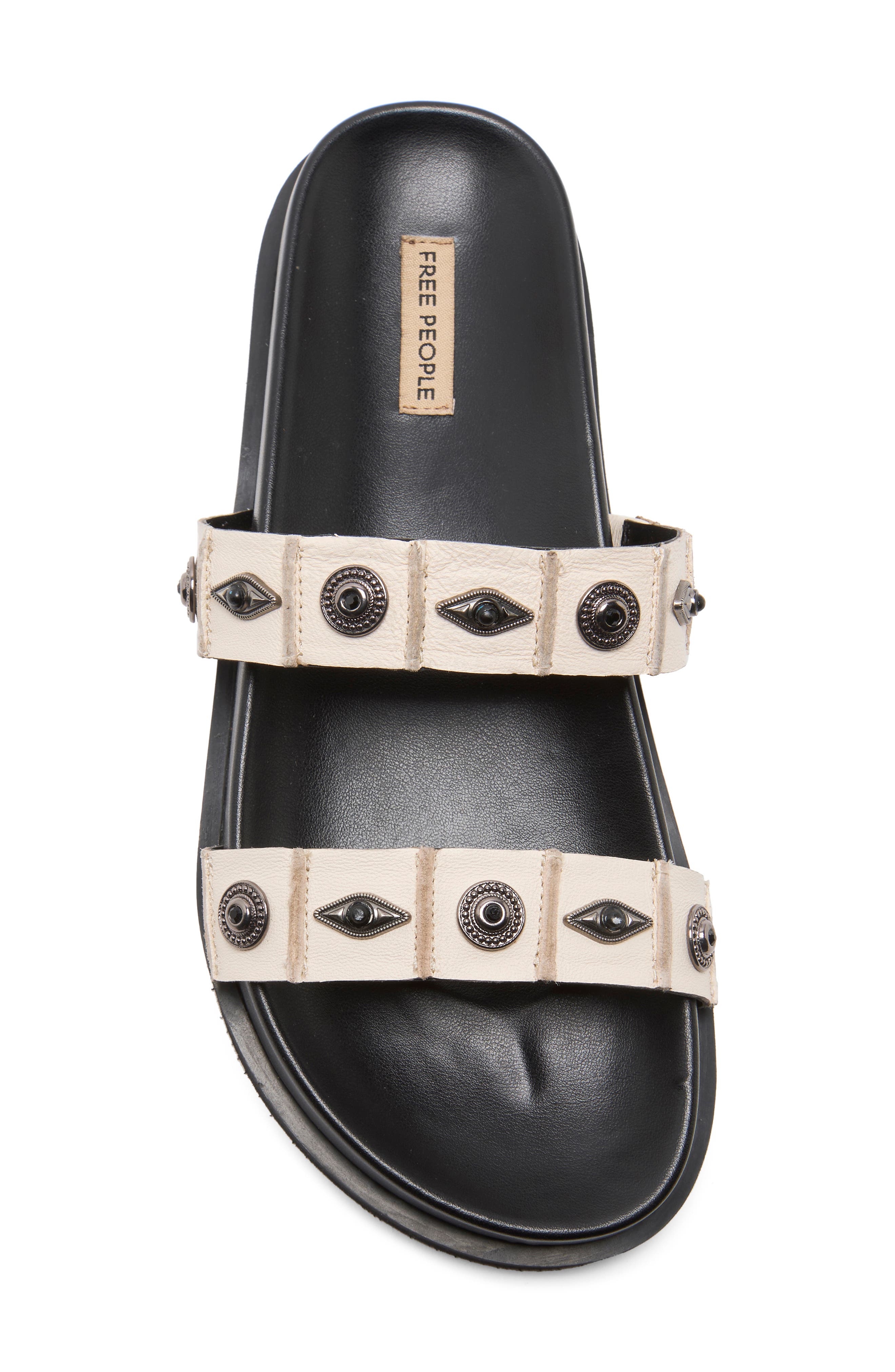 Free People Findings Slide Sandal, Alternate, color, Bone Leather